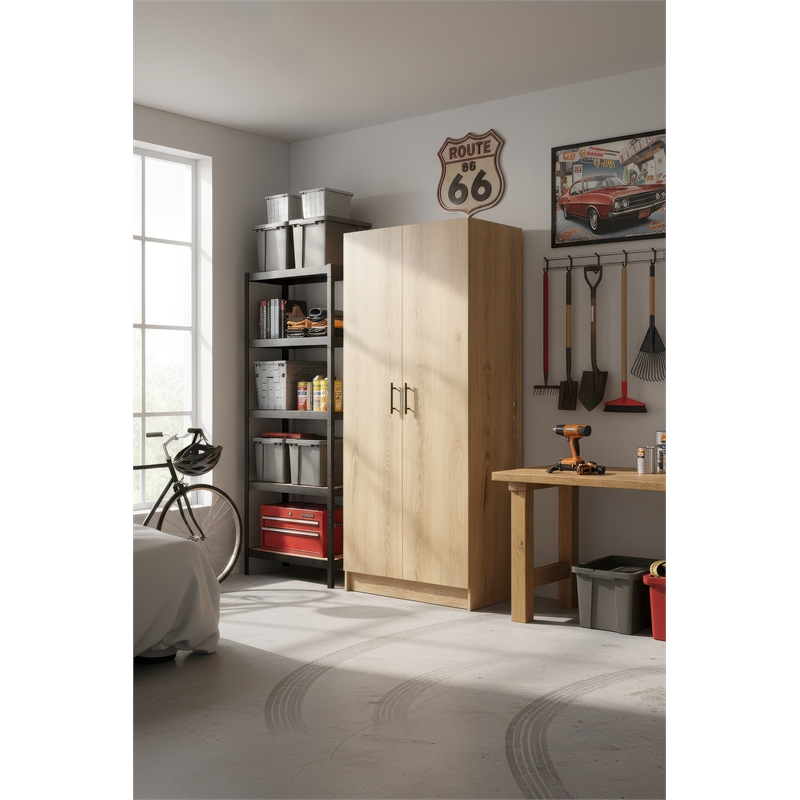 Klair Living Modex Multi-Purpose Utility Storage Cabinet in Oak