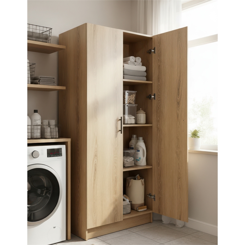 Klair Living Modex Multi-Purpose Utility Storage Cabinet in Oak