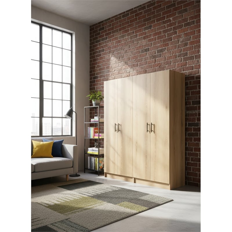Klair Living Modex Multi-Purpose Utility Storage Cabinet (2-Piece Set) in Oak