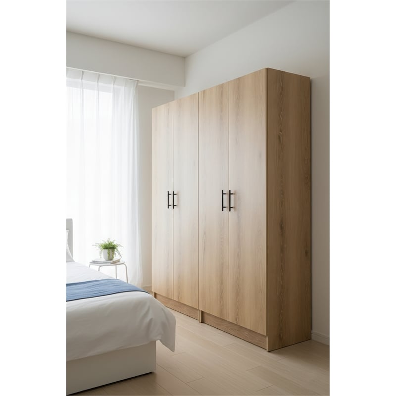 Klair Living Modex Multi-Purpose Utility Storage Cabinet (2-Piece Set) in Oak