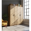Klair Living Modex Multi-Purpose Utility Storage Cabinet (2-Piece Set) in Oak