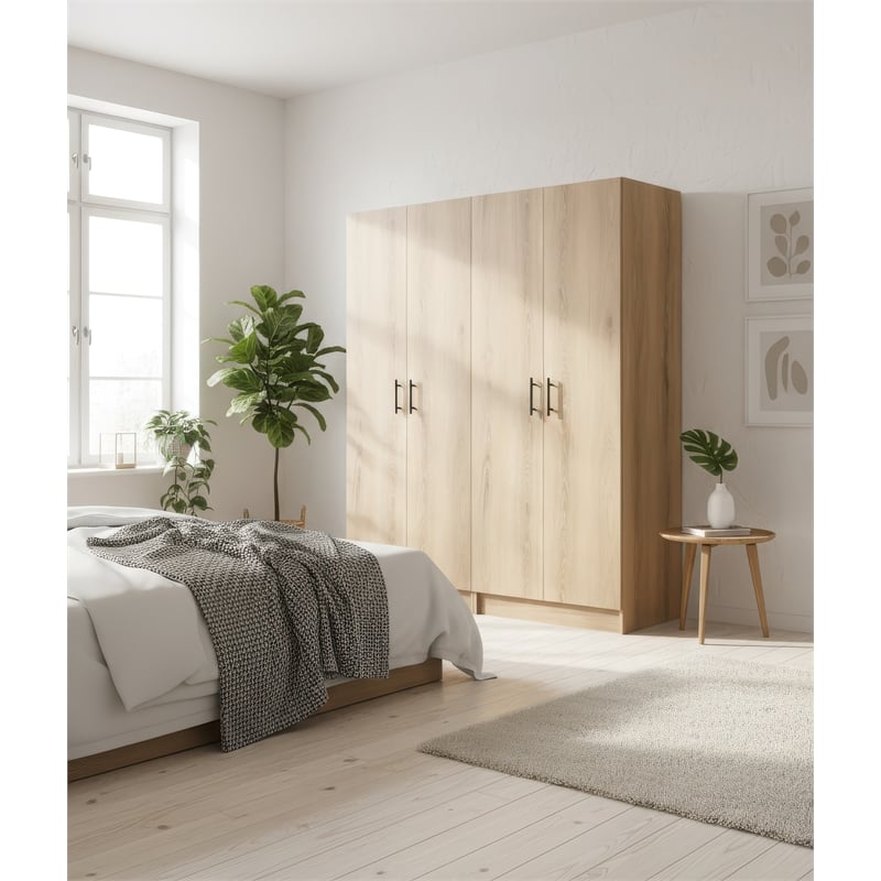 Klair Living Modex Multi-Purpose Utility Storage Cabinet (2-Piece Set) in Oak