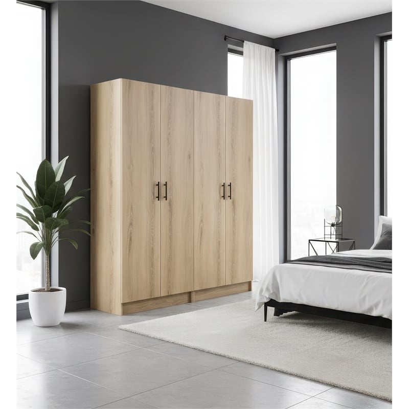 Klair Living Modex Multi-Purpose Utility Storage Cabinet (2-Piece Set) in Oak
