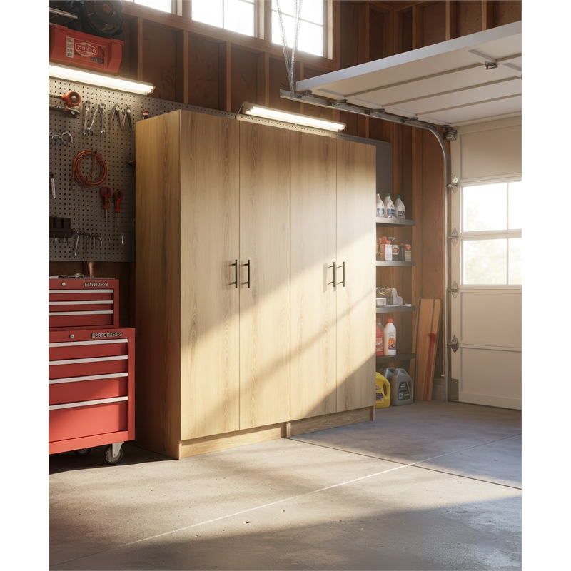 Klair Living Modex Multi-Purpose Utility Storage Cabinet (2-Piece Set) in Oak
