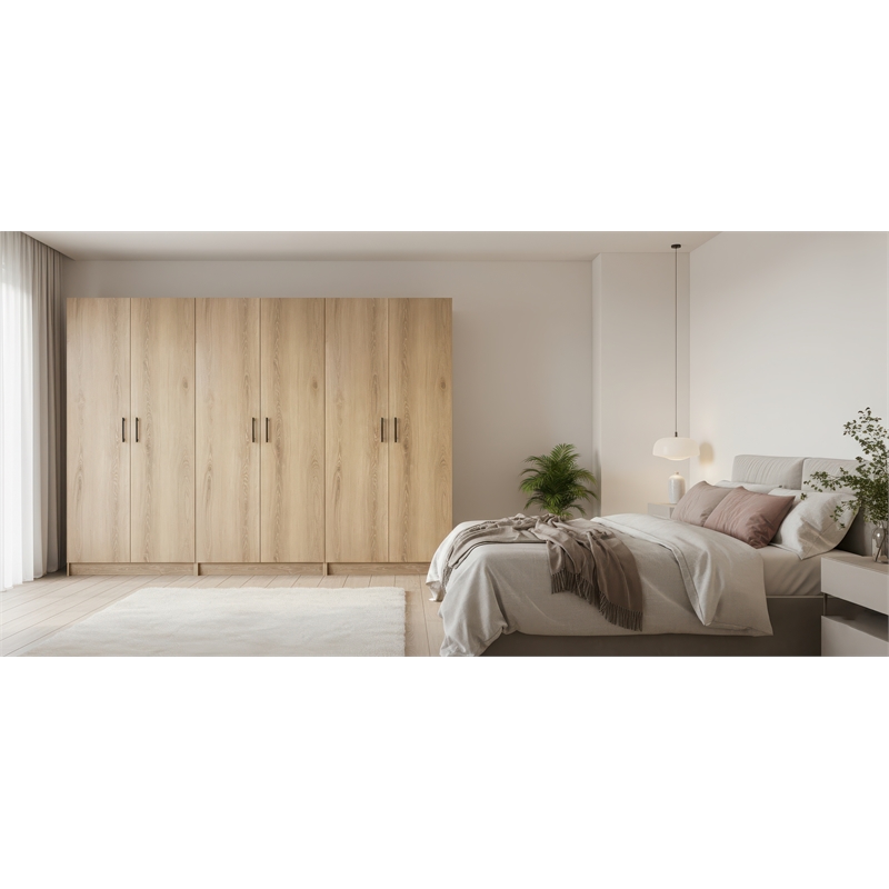 Klair Living Modex Multi-Purpose Utility Storage Cabinet (3-Piece Set) in Oak