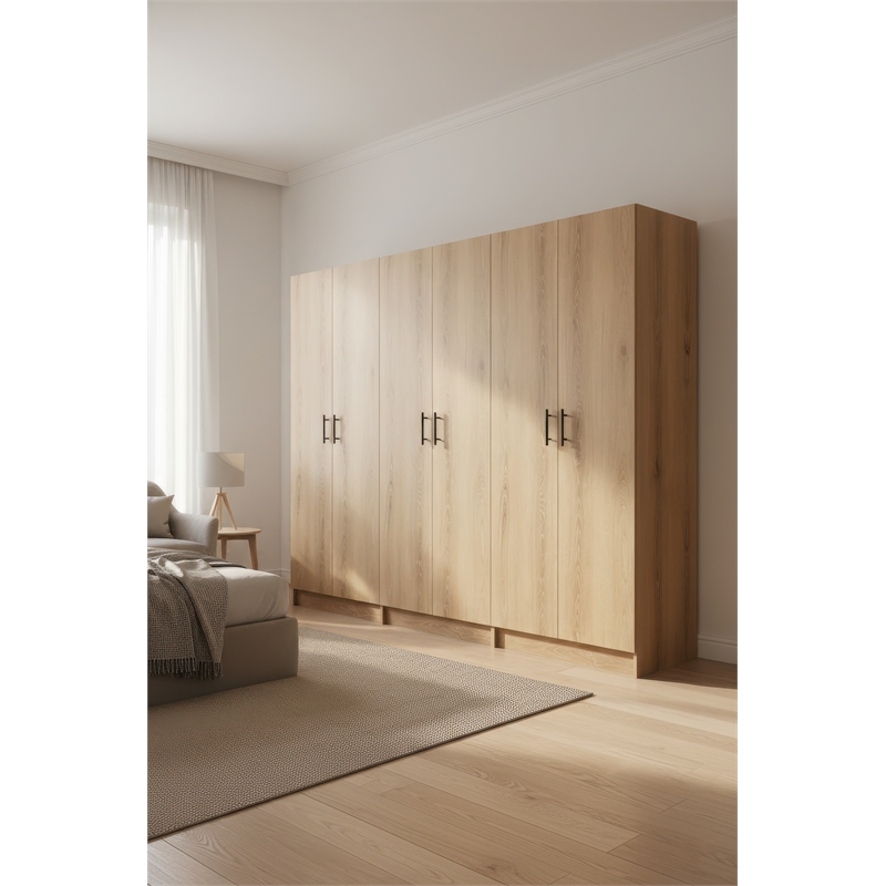 Klair Living Modex Multi-Purpose Utility Storage Cabinet (3-Piece Set) in Oak