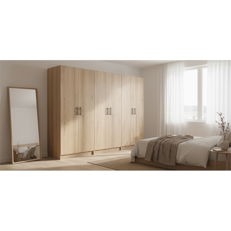 Klair Living Modex Multi-Purpose Utility Storage Cabinet (3-Piece Set) in Oak