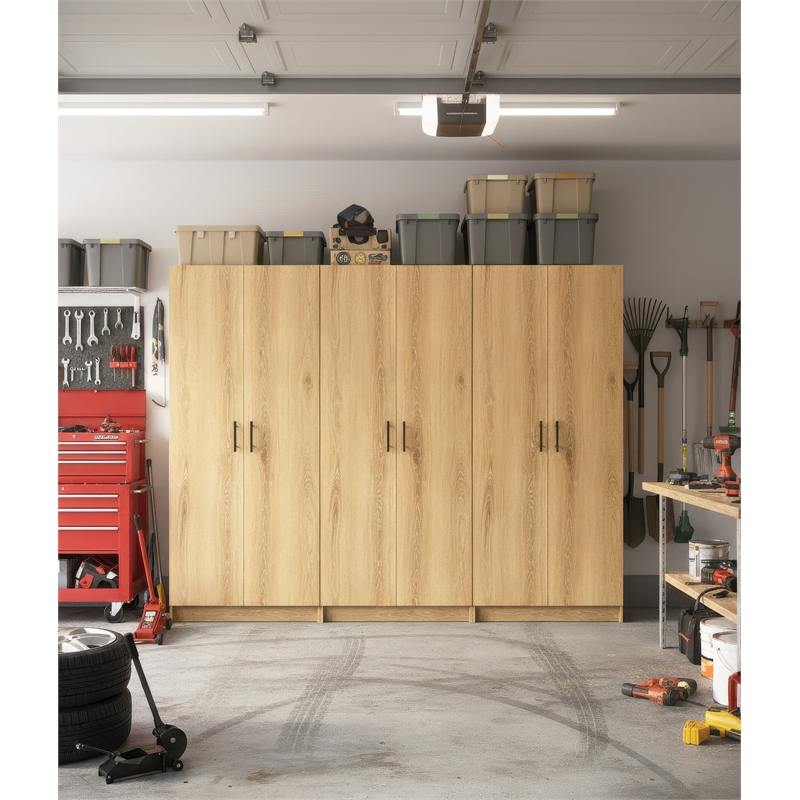 Klair Living Modex Multi-Purpose Utility Storage Cabinet (3-Piece Set) in Oak
