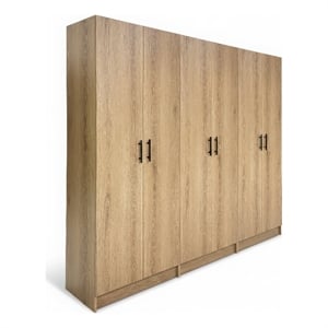 Klair Living Modex Multi-Purpose Utility Storage Cabinet (3-Piece Set) in Oak