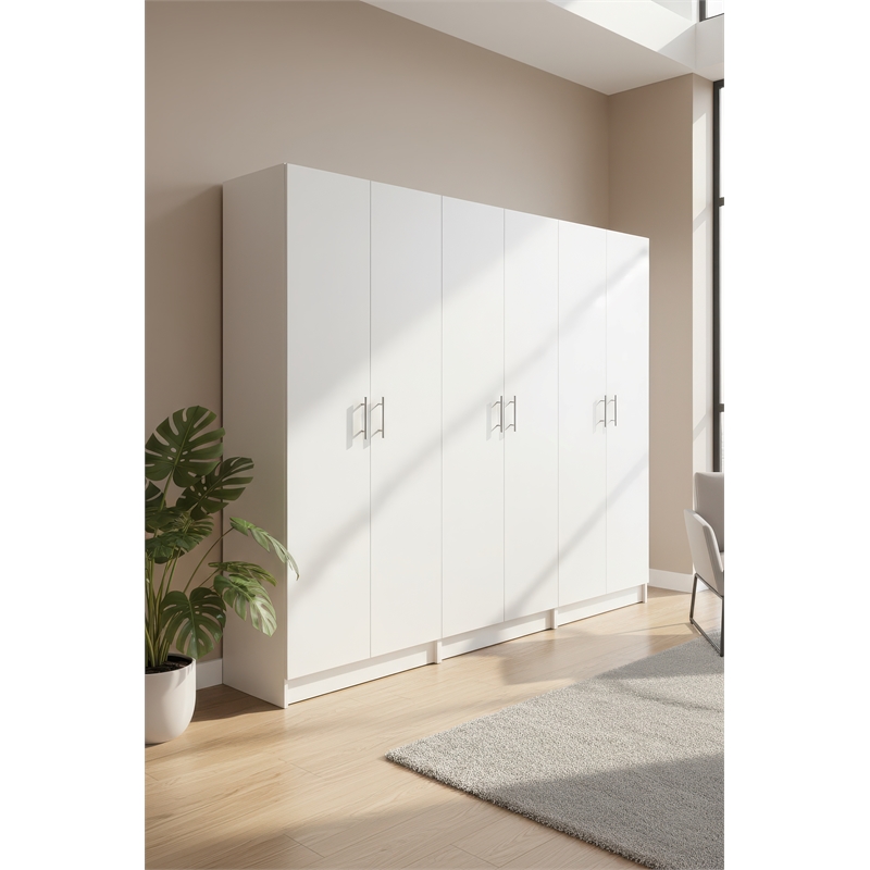 Klair Living Modex Multi-Purpose Utility Storage Cabinet (3-Piece Set) in White