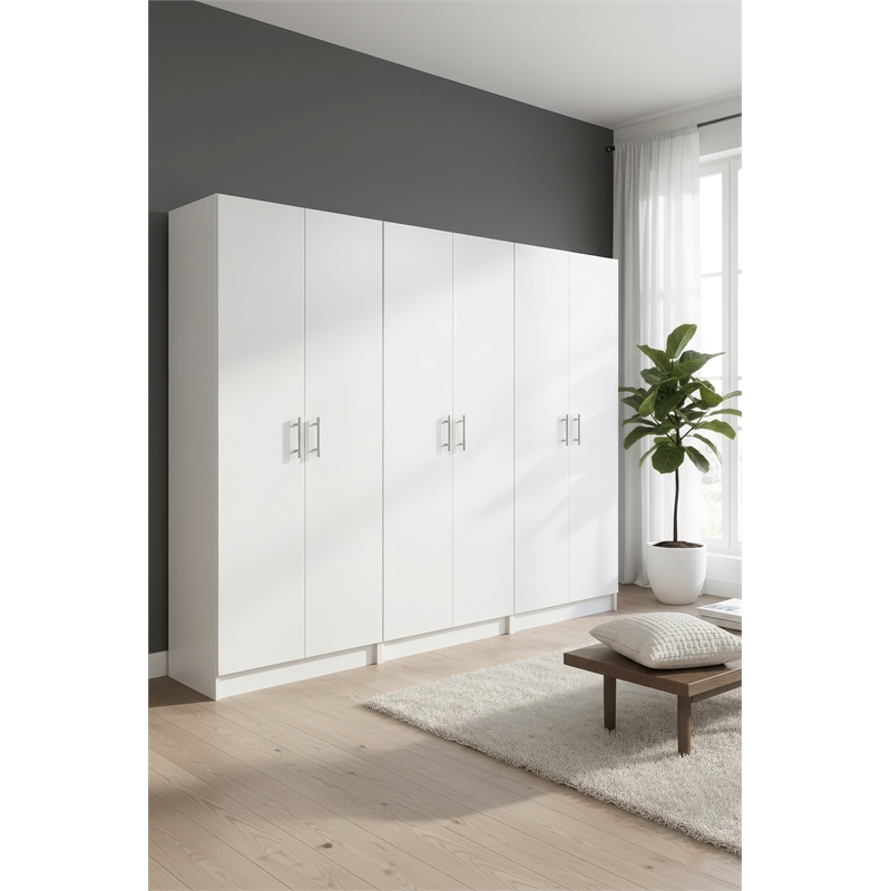 Klair Living Modex Multi-Purpose Utility Storage Cabinet (3-Piece Set) in White