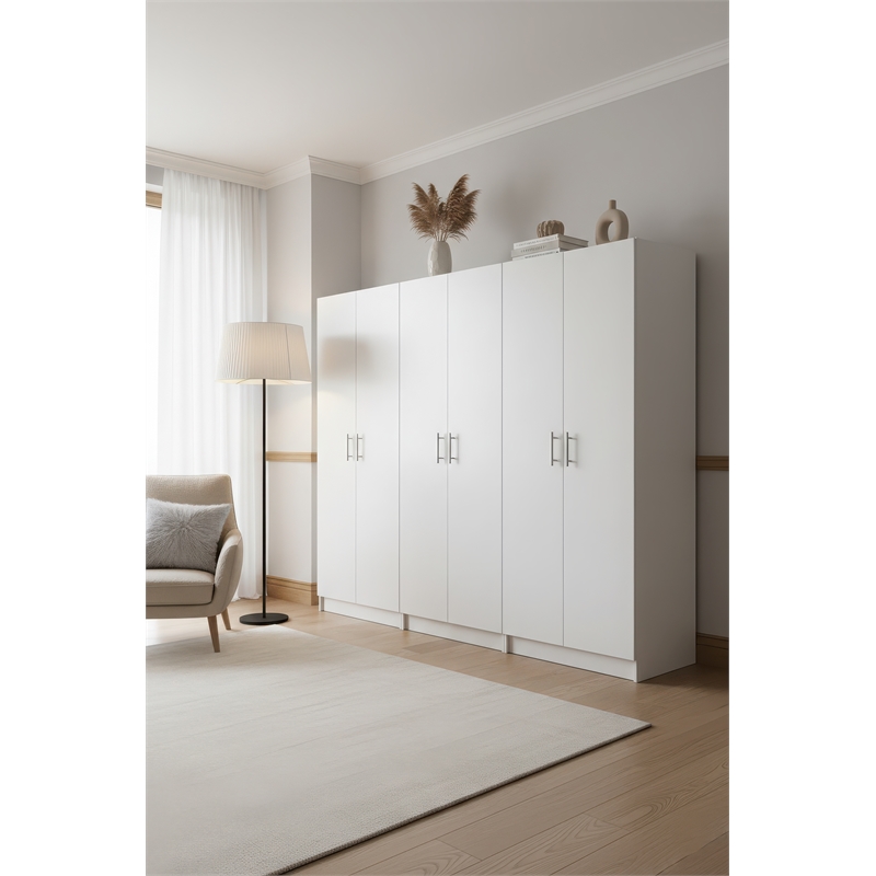 Klair Living Modex Multi-Purpose Utility Storage Cabinet (3-Piece Set) in White