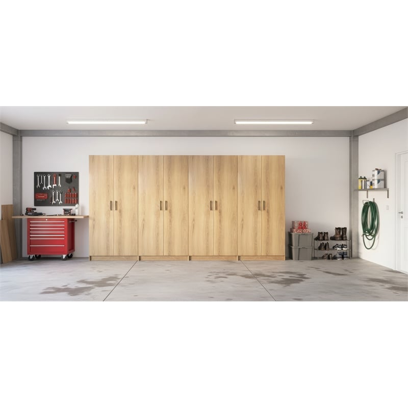 Klair Living Modex Multi-Purpose Utility Storage Cabinet (4-Piece Set) in Oak