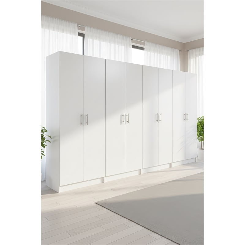 Klair Living Modex Multi-Purpose Utility Storage Cabinet (4-Piece Set) in White