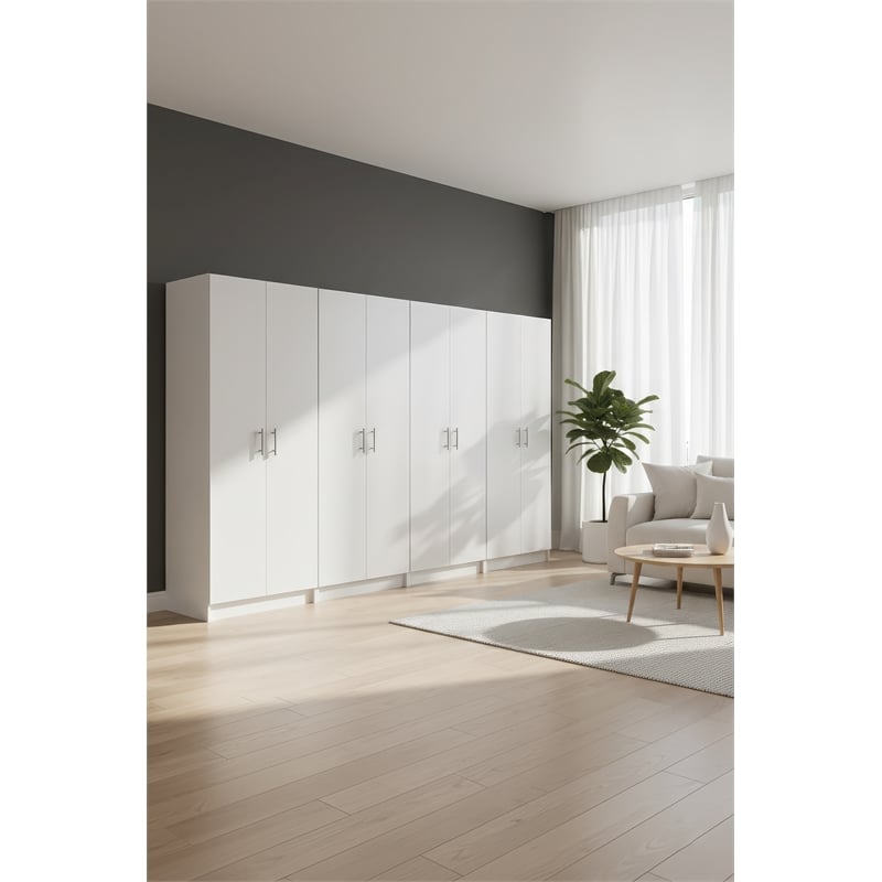 Klair Living Modex Multi-Purpose Utility Storage Cabinet (4-Piece Set) in White
