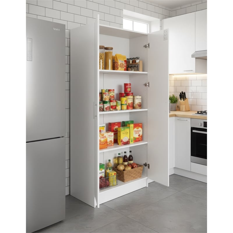 Klair Living Modex Multi-Purpose Utility Storage Cabinet (4-Piece Set) in White