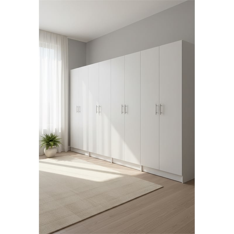 Klair Living Modex Multi-Purpose Utility Storage Cabinet (4-Piece Set) in White