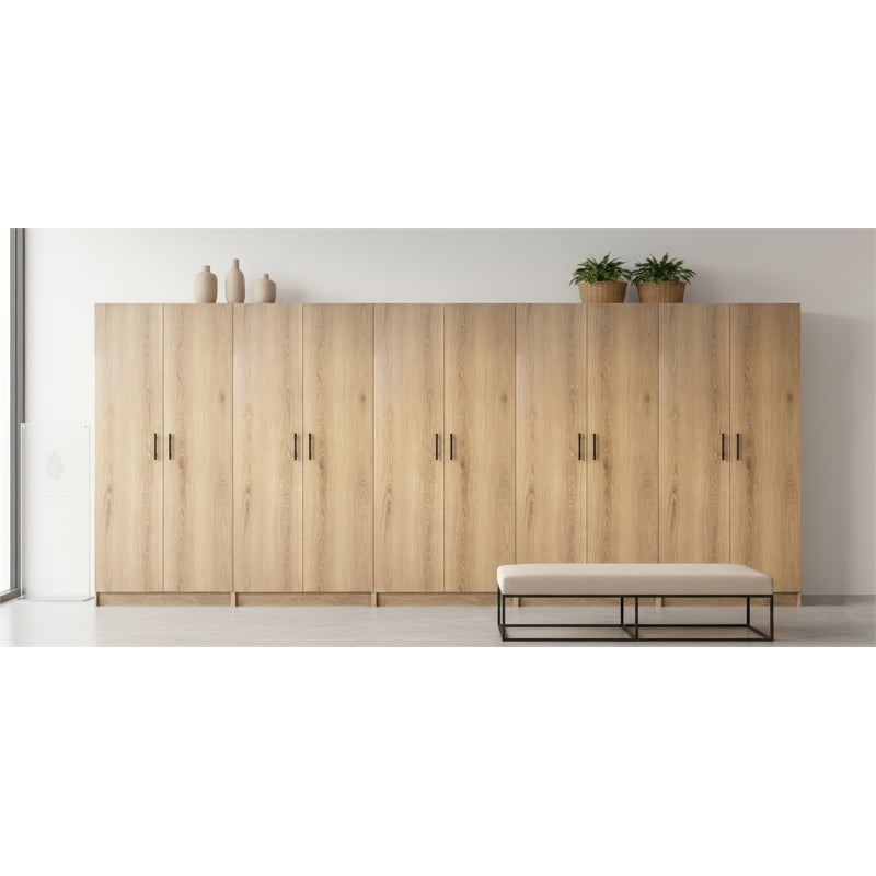 Klair Living Modex Multi-Purpose Utility Storage Cabinet (5-Piece Set) in Oak