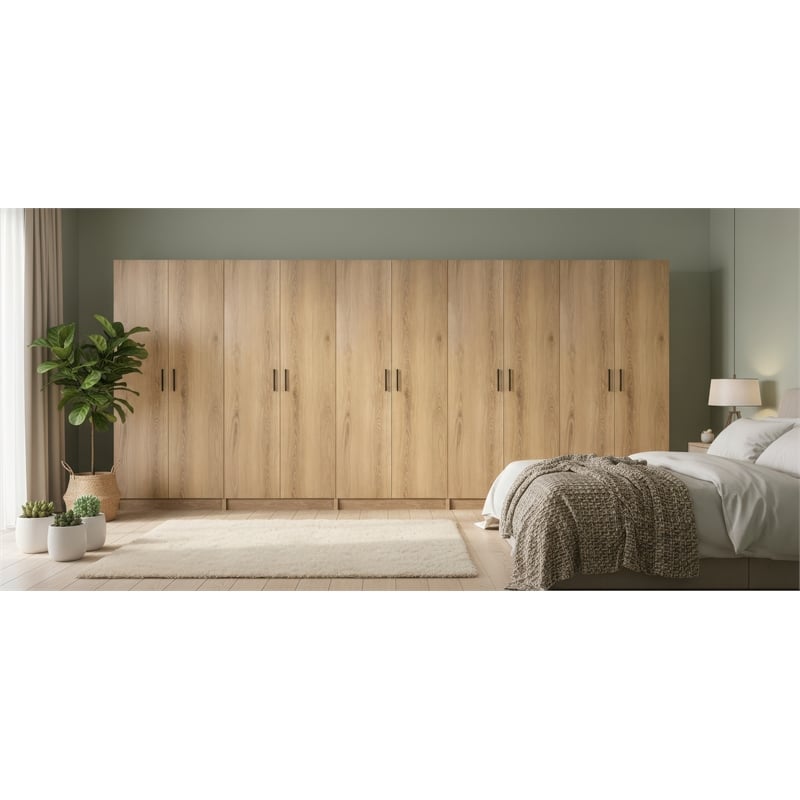 Klair Living Modex Multi-Purpose Utility Storage Cabinet (5-Piece Set) in Oak