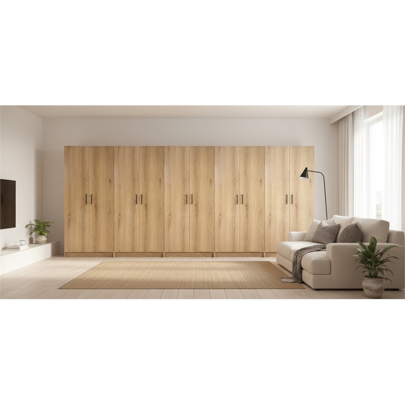 Klair Living Modex Multi-Purpose Utility Storage Cabinet (5-Piece Set) in Oak