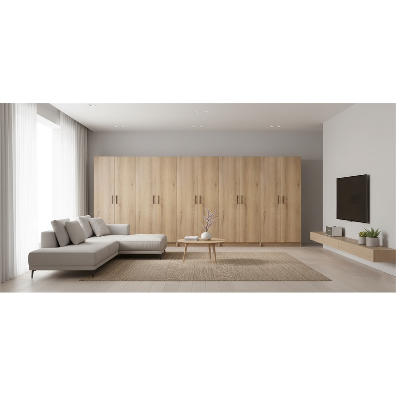 Klair Living Modex Multi-Purpose Utility Storage Cabinet (5-Piece Set) in Oak