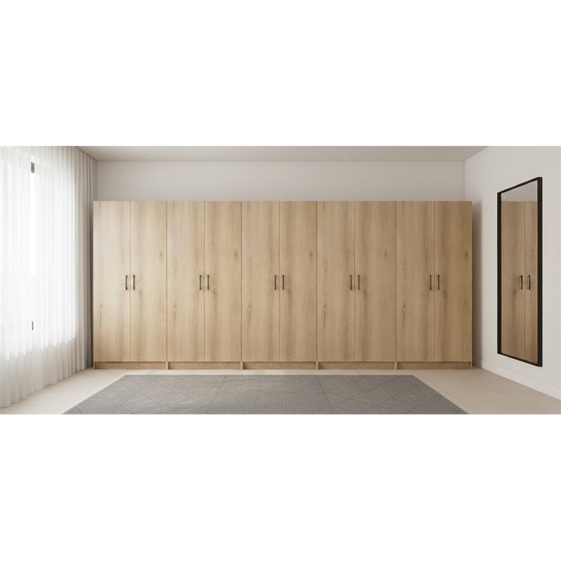 Klair Living Modex Multi-Purpose Utility Storage Cabinet (5-Piece Set) in Oak
