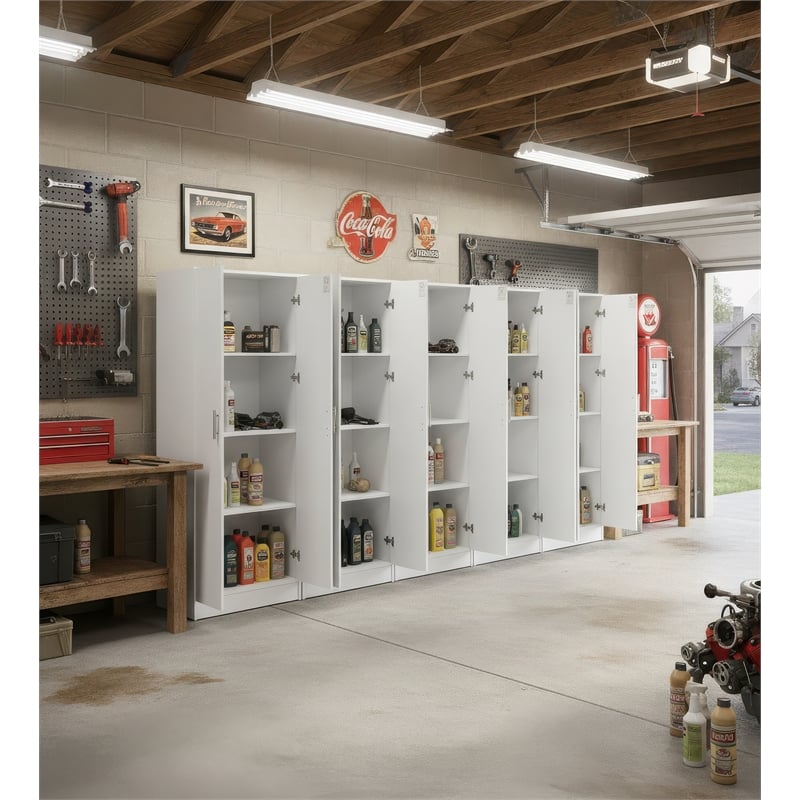Klair Living Modex Multi-Purpose Utility Storage Cabinet (5-Piece Set) in White
