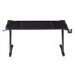 Urbanpro Modern Metal Gaming Desk with Built-in Outlets in Black