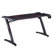 Urbanpro Modern Metal Gaming Desk with Built-in Outlets in Black