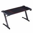 Urbanpro Modern Metal Gaming Desk with Built-in Outlets in Black