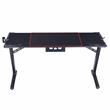 Urbanpro Modern Metal Gaming Desk with Built-in Outlets in Black