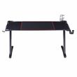 Urbanpro Modern Metal Gaming Desk with Built-in Outlets in Black