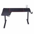 Urbanpro Modern Metal Gaming Desk with Built-in Outlets in Black