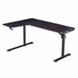 Urbanpro Modern Metal Gaming Desk with Built-in Outlets in Black