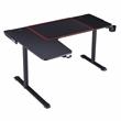 Urbanpro Modern Metal Gaming Desk with Built-in Outlets in Black