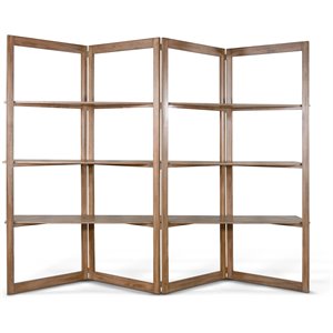 Urbanpro Transitional 80&quot Wood Room Divider/Bookcase in Taupe Brown