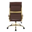 Urbanpro Modern High-Back Leather Office Chair With Gold Frame in Brown