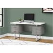 UrbanPro Contemporary Wood Reversible Floating Computer Desk in White/Gray