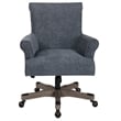 UrbanPro Contemporary Fabric/Wood Office Chair in Navy/Gray Wash