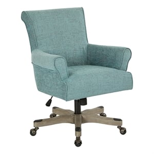 UrbanPro Contemporary Fabric/Wood Office Chair in Turquoise/Gray Wash