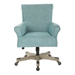 UrbanPro Contemporary Fabric/Wood Office Chair in Turquoise/Gray Wash