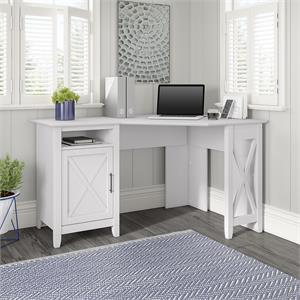 urbanpro corner computer desk with storage in pure white oak - engineered wood