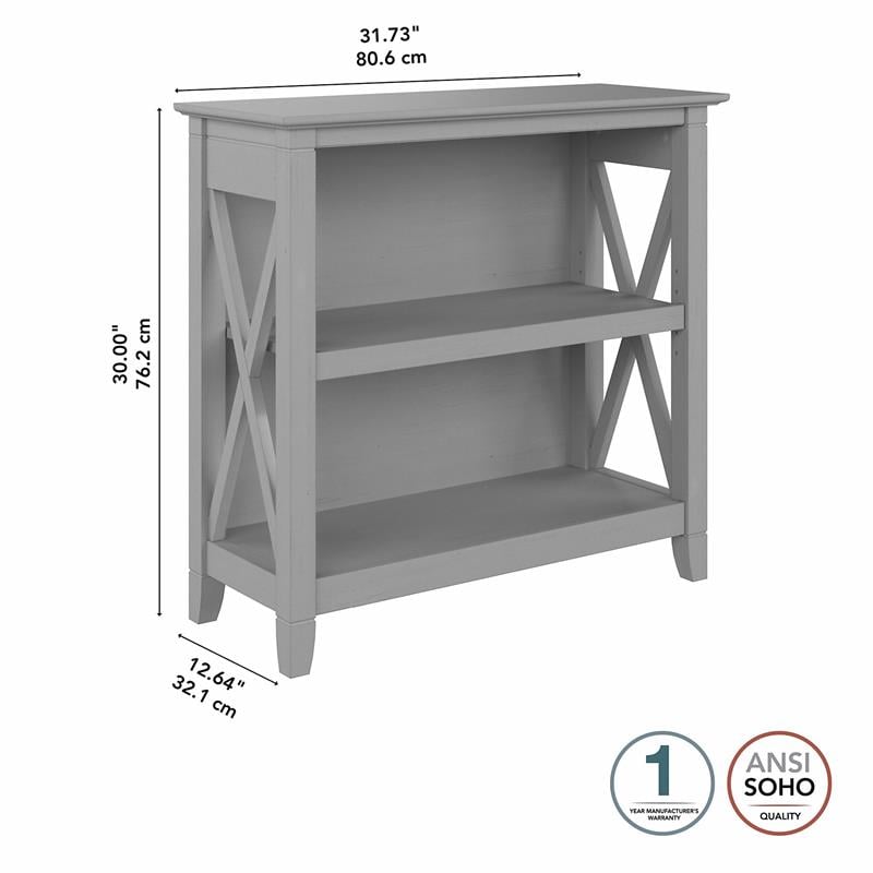 Urbanpro Small 2 Shelf Bookcase in Cape Cod Gray - Engineered Wood
