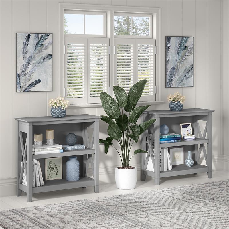 Urbanpro Small 2 Shelf Bookcase in Cape Cod Gray - Engineered Wood