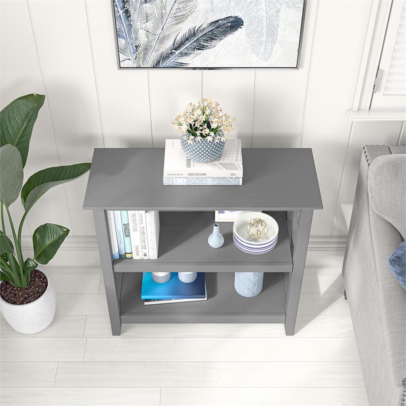 Urbanpro Small 2 Shelf Bookcase in Cape Cod Gray - Engineered Wood