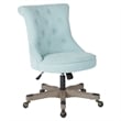 Urbanpro Tufted Office Chair in Mint Blue Fabric with Grey Wood Base
