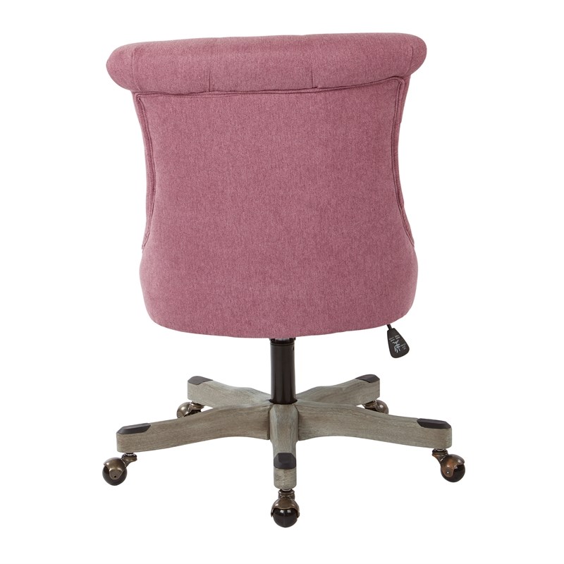 Urbanpro Tufted Office Chair in Orchid Purple Fabric with Gray Wood Base