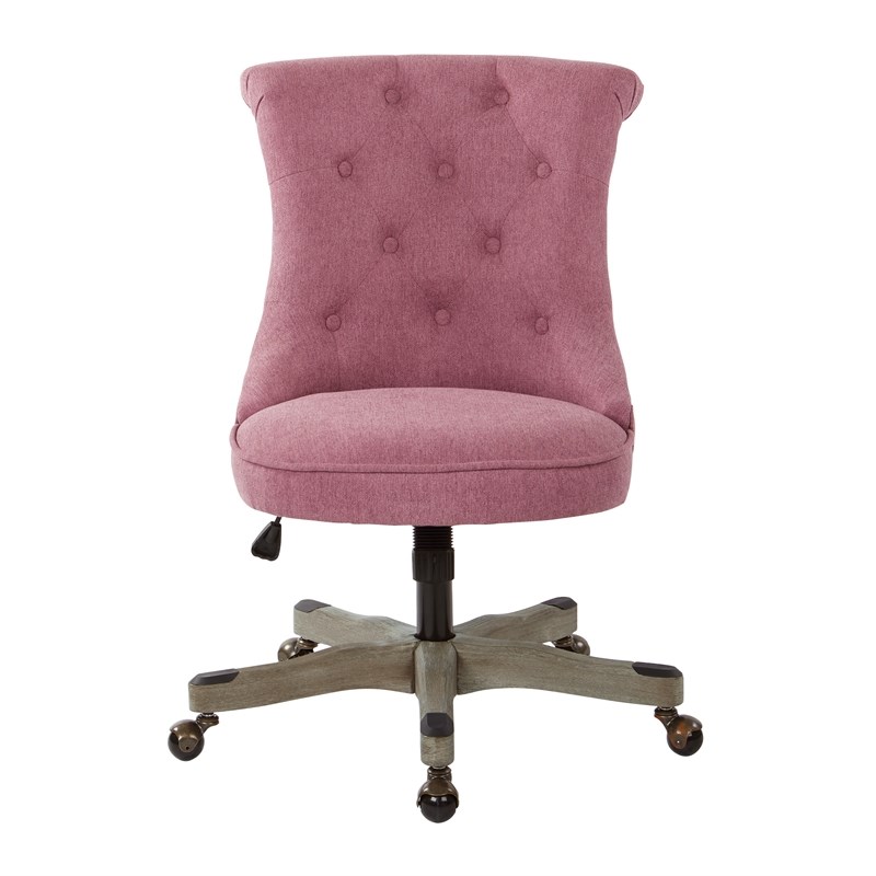 Urbanpro Tufted Office Chair in Orchid Purple Fabric with Gray Wood Base