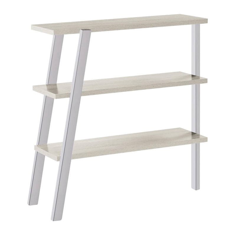 UrbanPro Contemporary 3 Shelf Bookshelf in White Ash