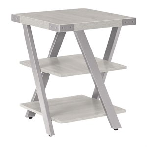 urbanpro contemporary 3 shelf wood end table in white ash